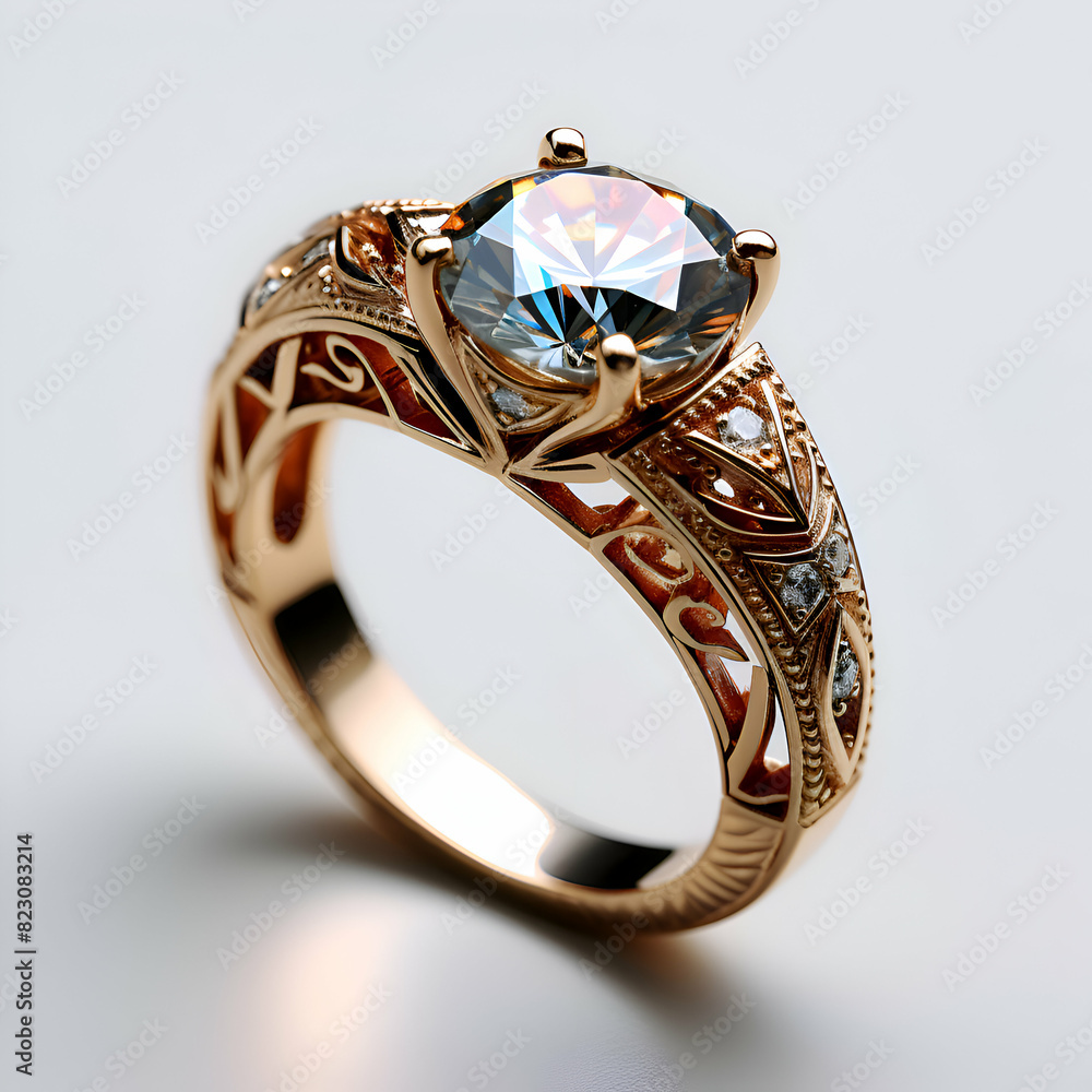 Jewelry ring with sapphire on a white background. Jewelry ring with sapphire on a white background.