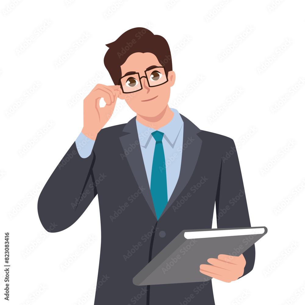 Young smart person finding solution and having brilliant idea. Flat vector illustration isolated on white background Young smart person finding solution and having brilliant idea. Flat vector illustration isolated on white background