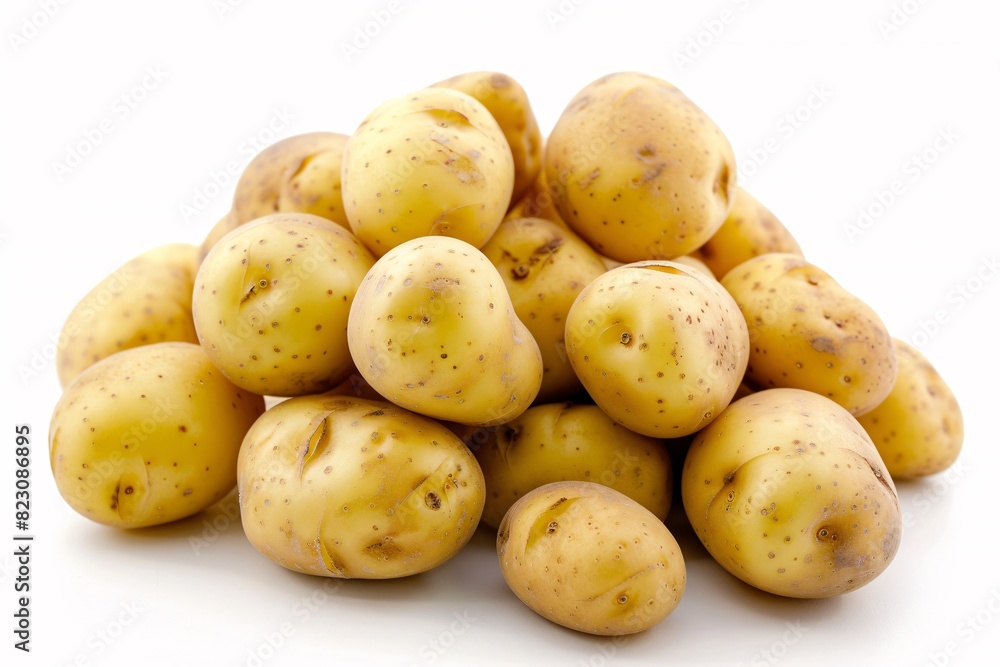 a pile of potatoes on a white background a pile of potatoes on a white background