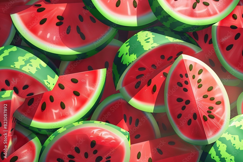 a pile of watermelon slices a pile of watermelon slices