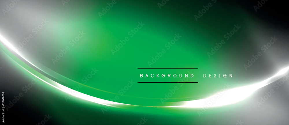 A beautiful green and white glowing wave stands out against a black background, creating a visually stunning visual effect A beautiful green and white glowing wave stands out against a black background, creating a visually stunning visual effect