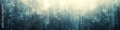 雨の降る森の風景 Generative AI