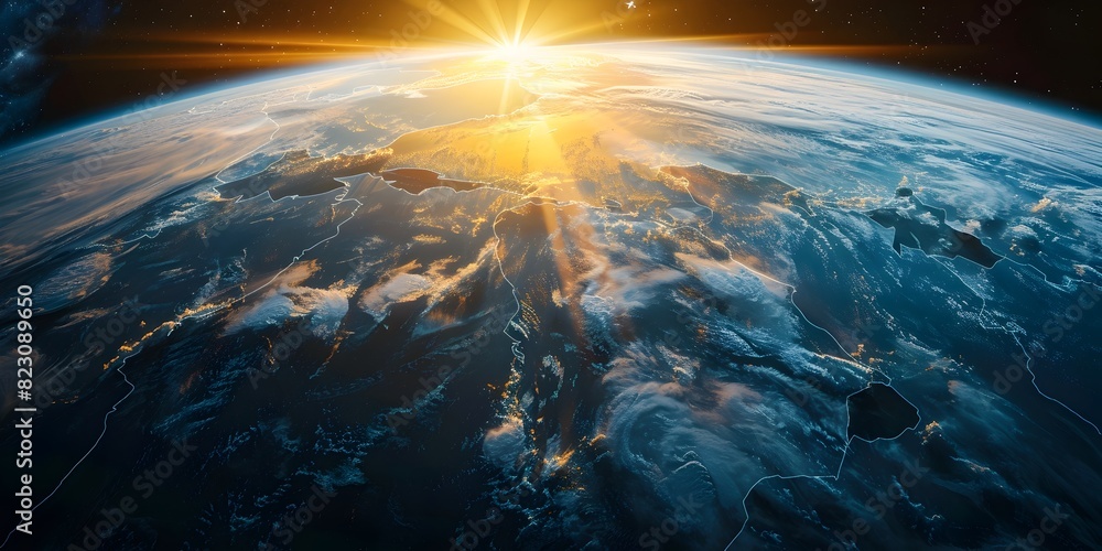 Fototapeta premium Breathtaking Celestial Vista Exploring the Wonders of Our Fragile Planet from the Vast Expanse of Space