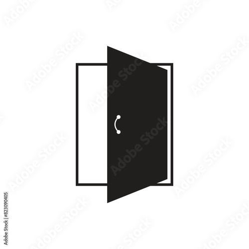 Flat door icon symbol vector Illustration.