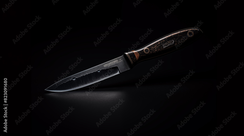 The knife in dark, low light photography. The knife in dark, low light photography.