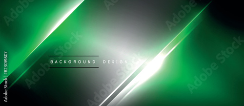 Beautiful glowing green lines against a dark background create a striking visual contrast