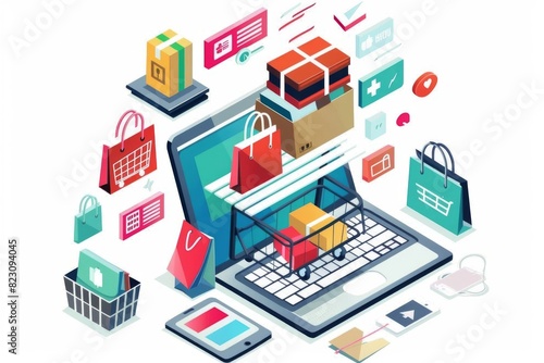 Wallpaper Mural Detailed illustration of a secure online shopping system Torontodigital.ca