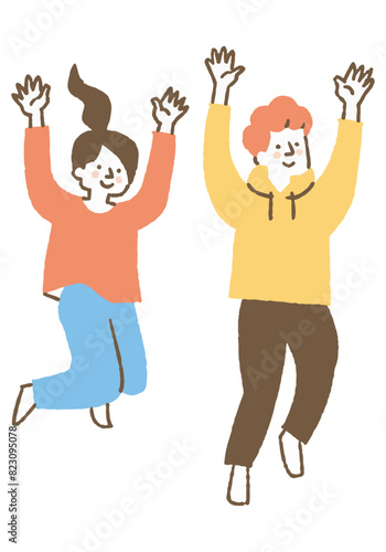 Men and women jumping for joy_Colors