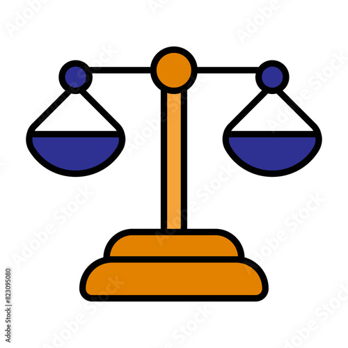 Justice set icon. Scales, law, balance, fairness, court, legal system, equality, judgment, decision, trial, legal proceedings, judiciary, legal representation.