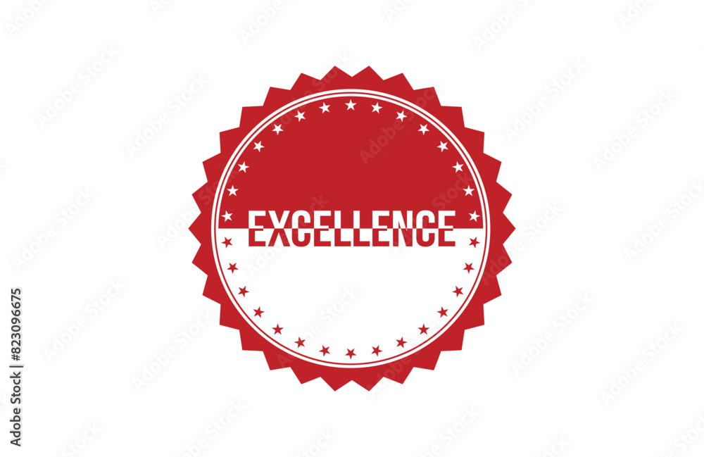 Excellence red ribbon label banner. Open available now sign or excellence tag.