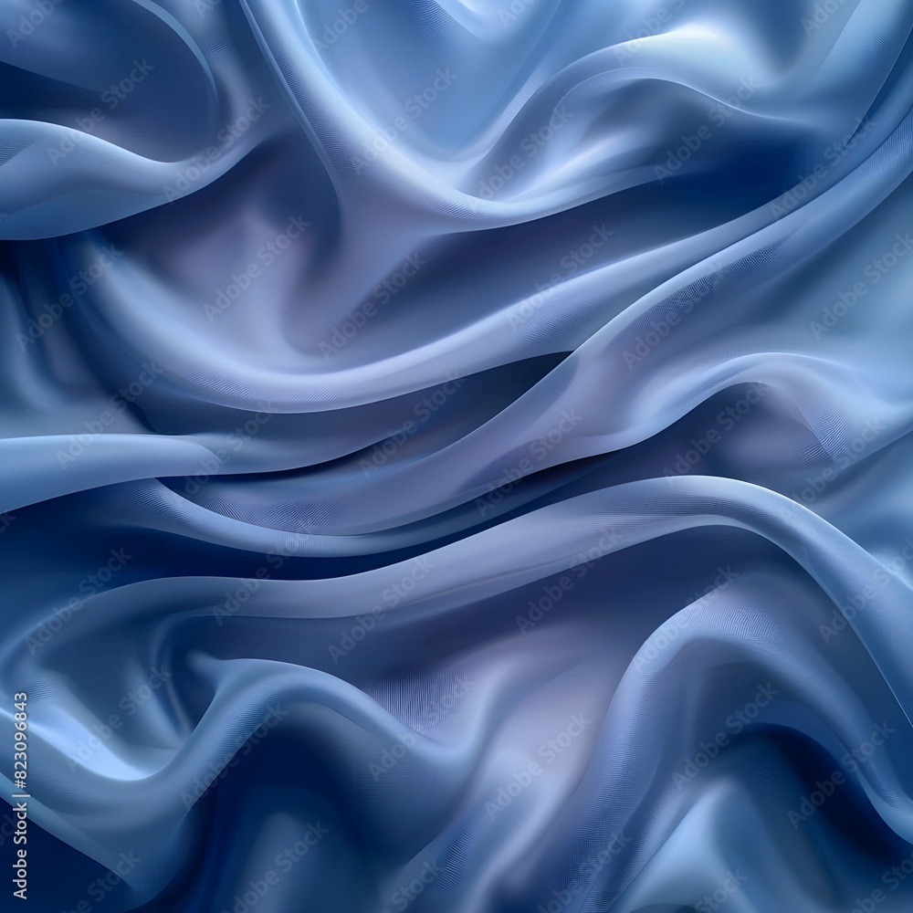 Obraz premium Blue silk fabric with abundant folds