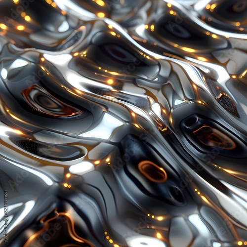 A close up of a shiny surface with a lot of gold photo