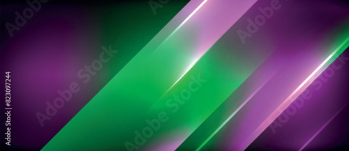 A bright green and purple stripe shines against a purple backdrop, creating a vibrant visual effect