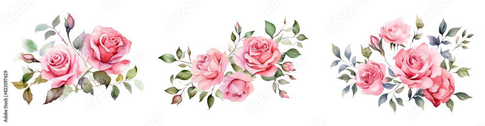 Flower Bouquet png element set on transparent background