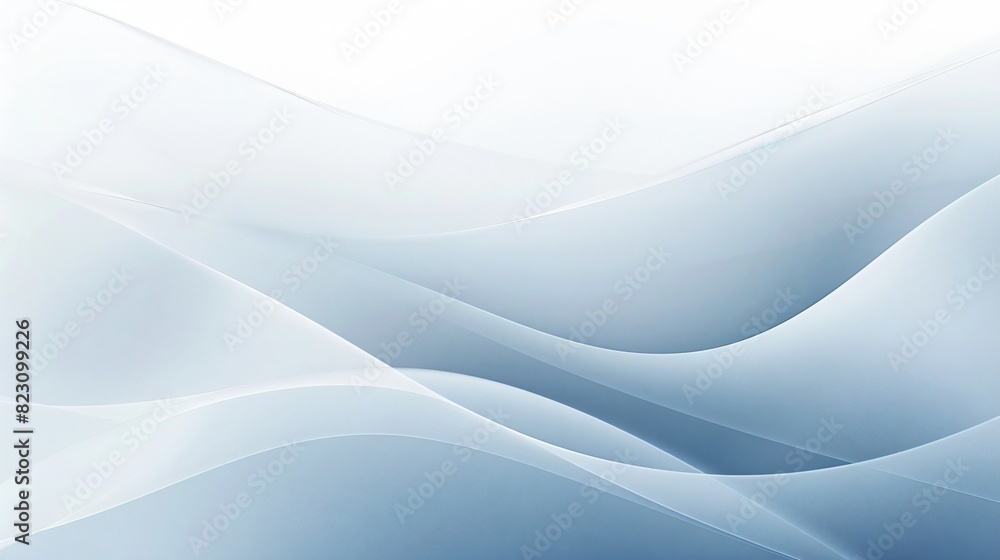 Fototapeta premium Light blue and white wavy lines create a calming abstract background