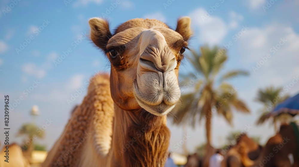 Fototapeta premium camels in the desert