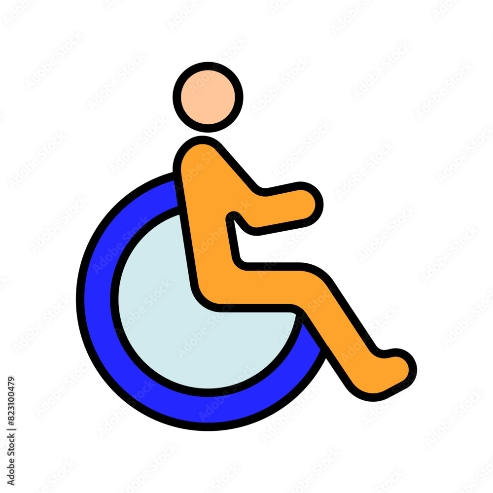 Disability line icon. Person in wheelchair, accessibility, reserved parking, mobility aid, inclusive design, handicap spot, support, special needs. Disability line icon. Person in wheelchair, accessibility, reserved parking, mobility aid, inclusive design, handicap spot, support, special needs.