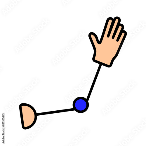 Prosthetic arm set icon. Artificial limb, bionic hand, robotic arm, assistive technology, rehabilitation, mobility aid, prosthesis, amputation support, advanced medical device.
