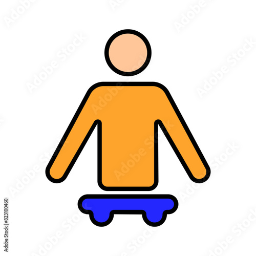 Person without legs line icon. Individual with limb loss, disability, inclusivity, prosthetics, rehabilitation, adaptive equipment, accessibility, support, healthcare, mobility aid.