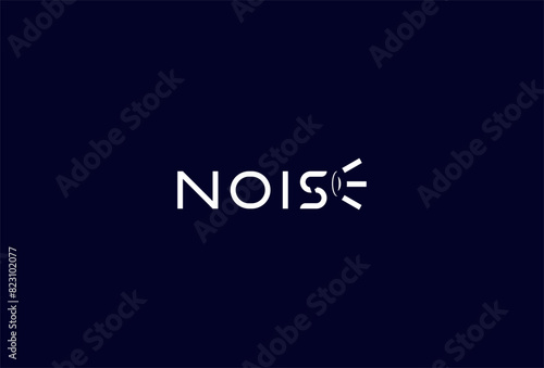 Noise Logo, letter S and E as megaphone in text noise typography logo, vector illustration