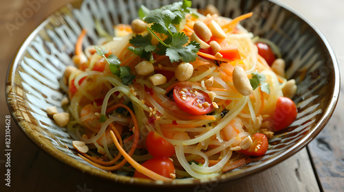 SomTum green papaya salad, Thai papaya salad, Thai food, cooking