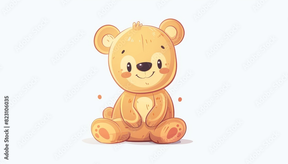 A little teddy bear character isolated on a white background, designed in a cute and simple style. A little teddy bear character isolated on a white background, designed in a cute and simple style.