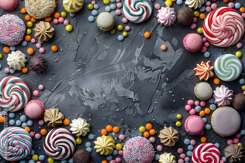 A close up of a table with a variety of colorful candies