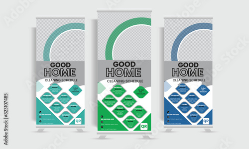 Modern and futuristic rollup vector template design

