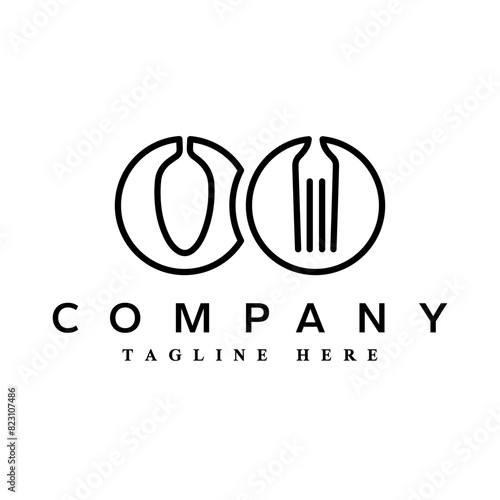 Catering vector logo badge. Cater service sign, outdoor dinner, restaurant business retro design with hand written modern calligraphy. Elegant lettering logotype, vintage style.