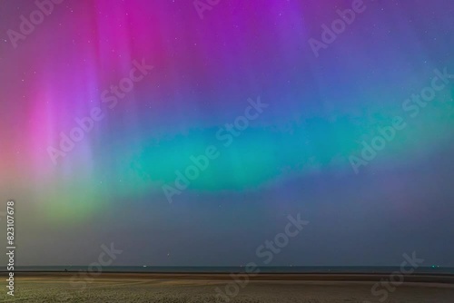 Aurore boréale du 10 mai 2024 vue depuis la plage de Zuydcoote  photo