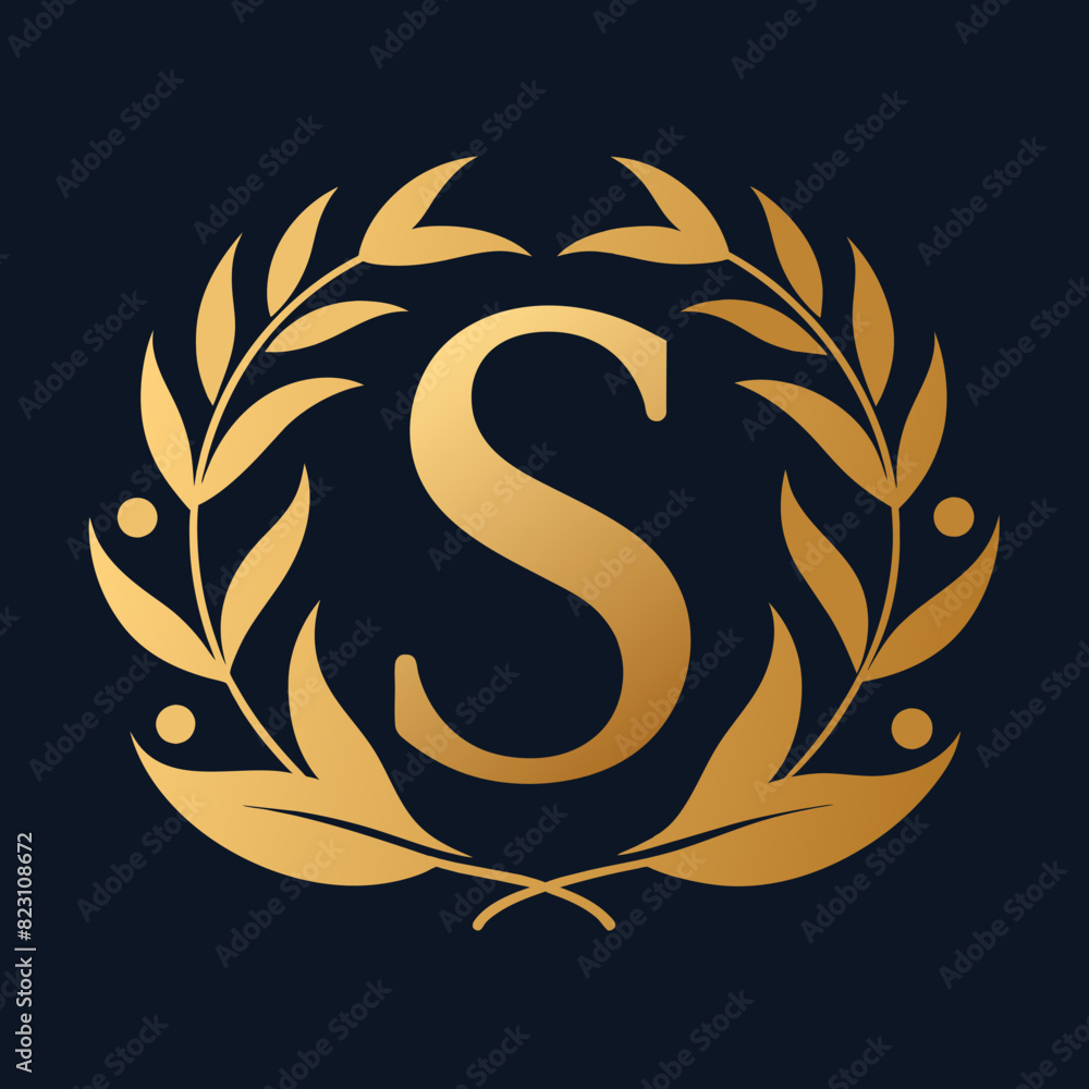 Fototapeta premium Luxurious letter logo design vector Icon illustration