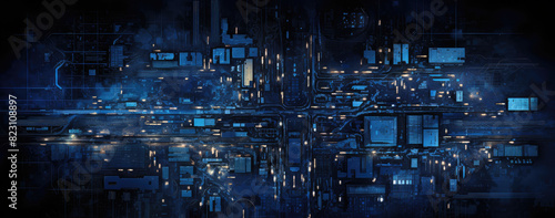 Cybernetic Cityscape: Futuristic Urban Panorama