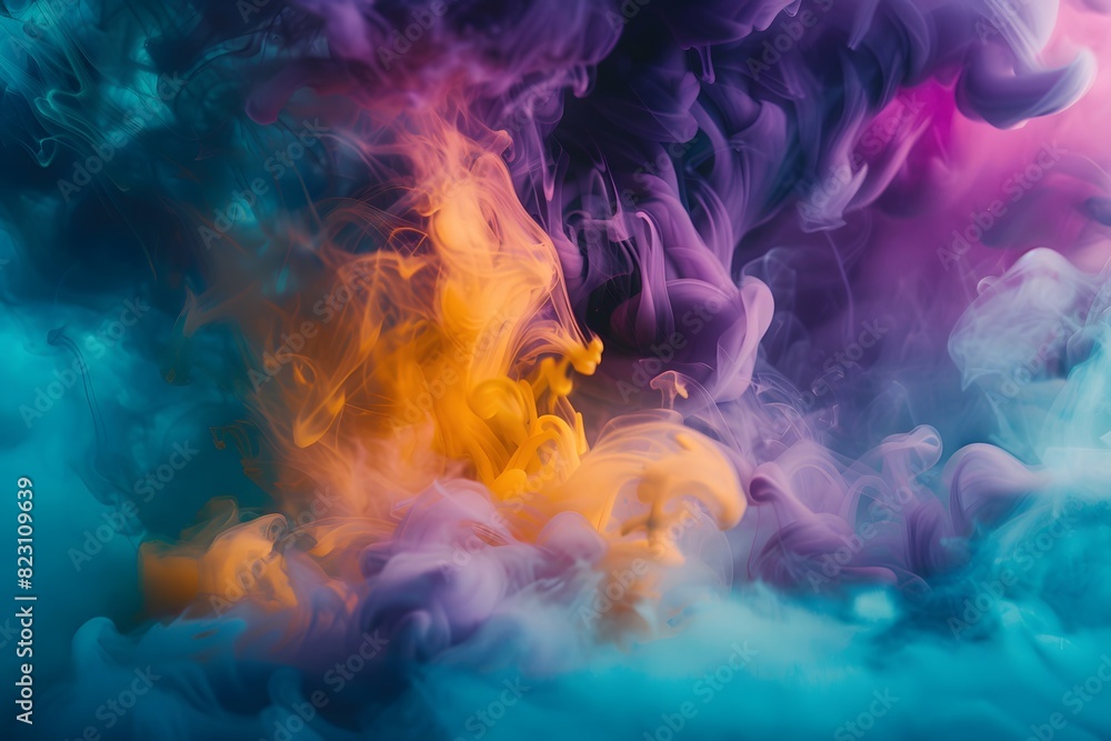 Close up of vibrant smoke swirl