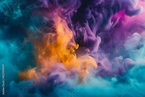 Close up of vibrant smoke swirl photo