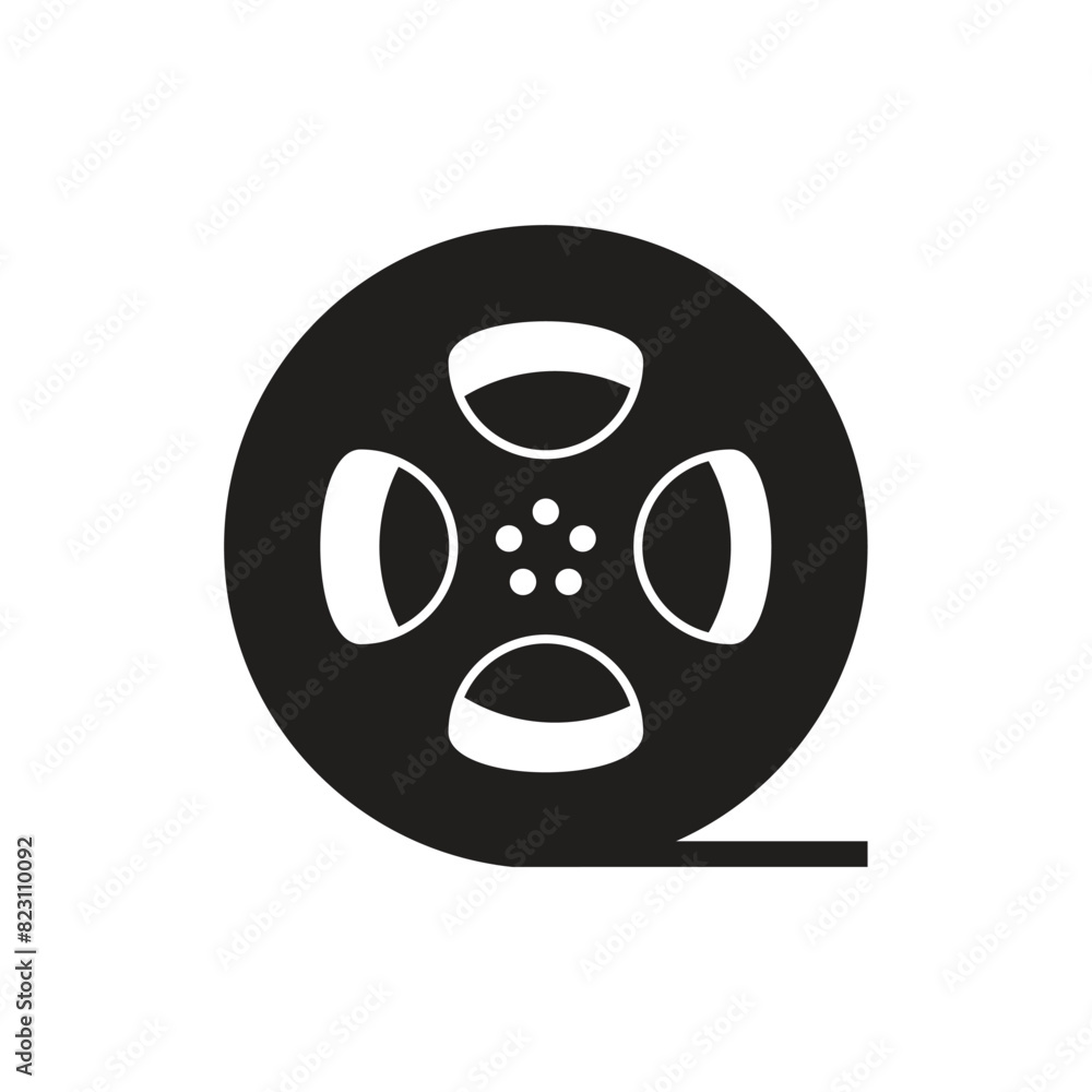 Flat film reel icon symbol vector Illustration Flat film reel icon symbol vector Illustration