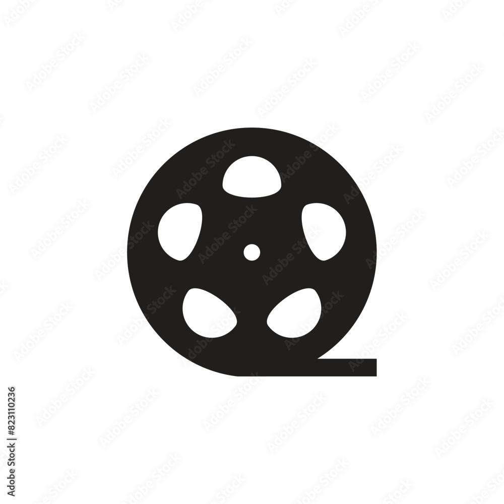 Fototapeta premium film reel icon in flat style with background.