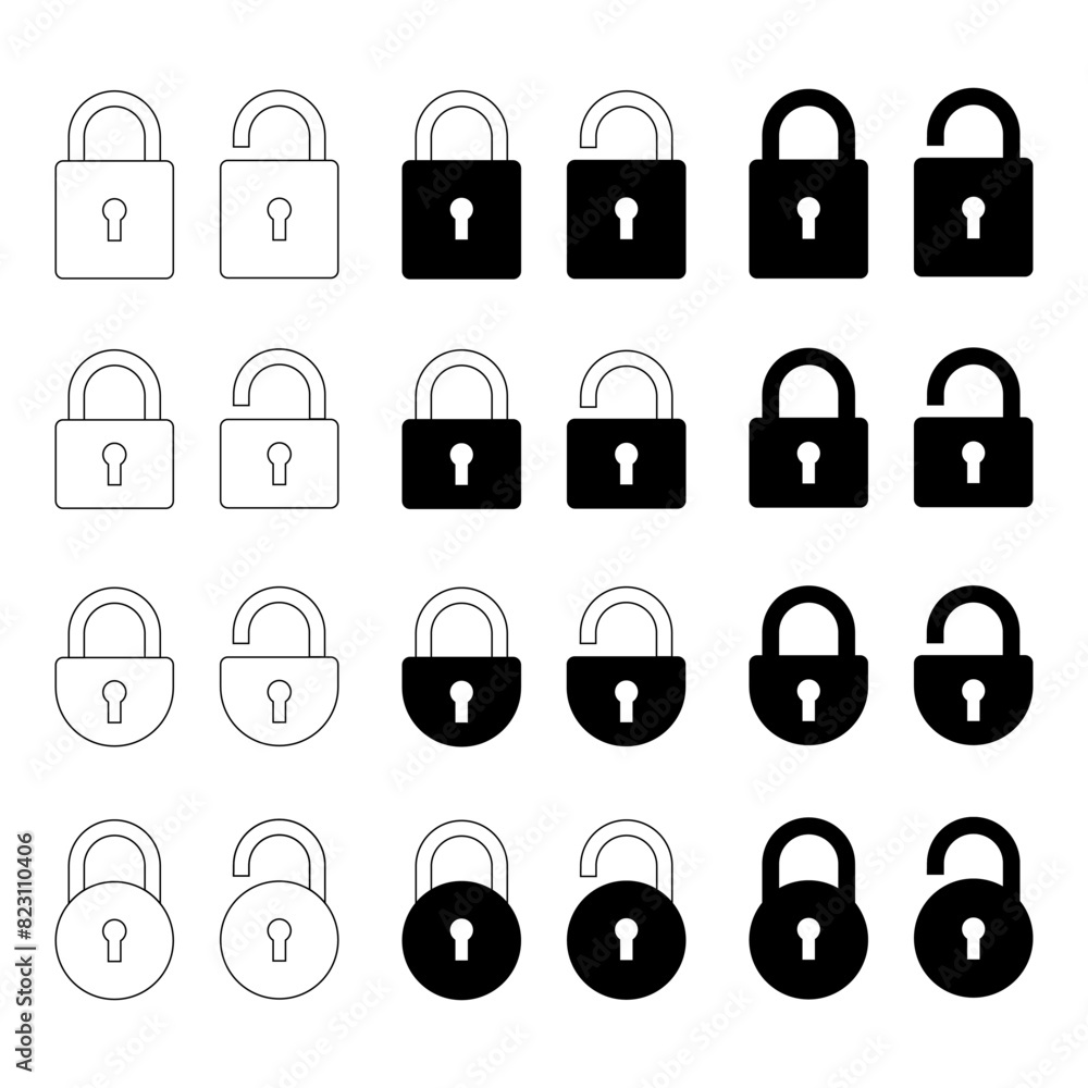 padlock icon. padlock vector. set of padloks. padlock icon isolated on white background padlock icon. padlock vector. set of padloks. padlock icon isolated on white background