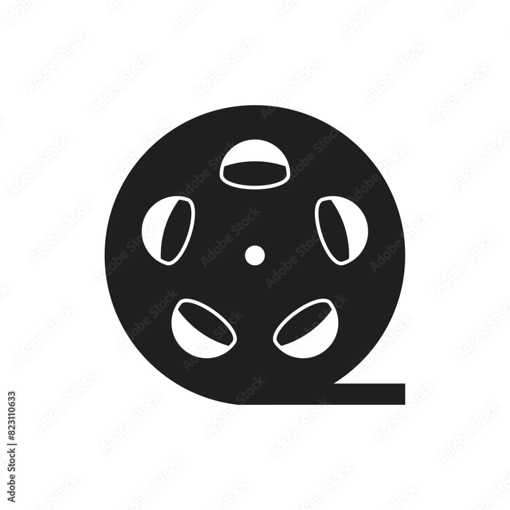 Flat film reel icon symbol vector Illustration Flat film reel icon symbol vector Illustration