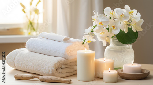 Serene Spa Ambiance with Orchids and Candles