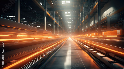 Futuristic High-Speed Automated Warehouse Concept