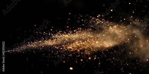 a brown splash painting on black background, brown powder dust paint beige brown explosion explode burst isolated splatter abstract. brown smoke or fog particles explosive special effect photo