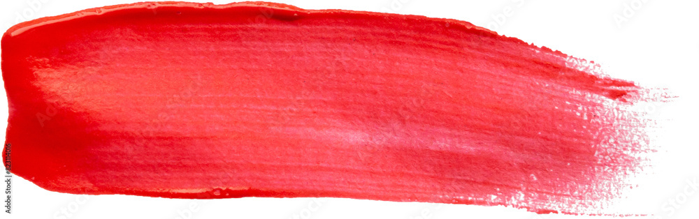 Fototapeta premium Red brush stroke isolated on white background