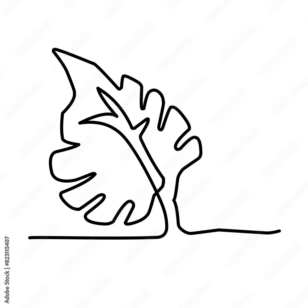 Obraz premium leaf continuous line art