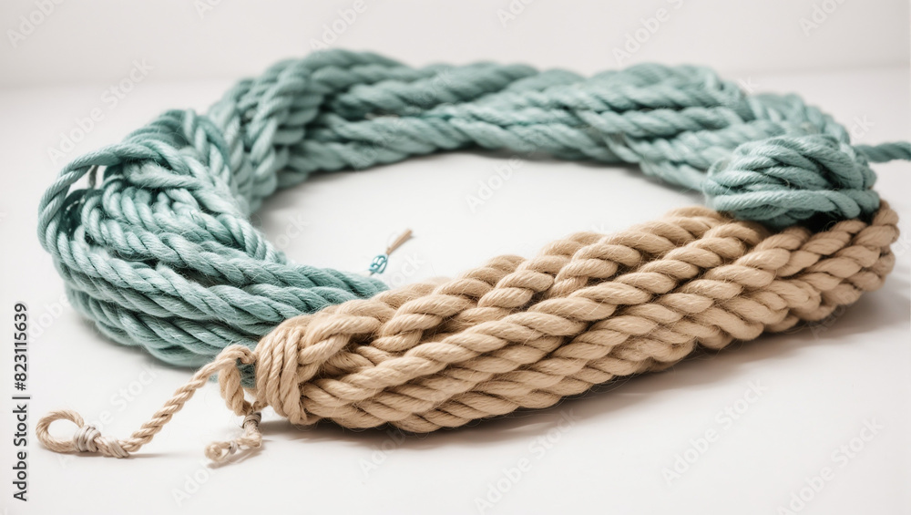 coiled rope on white background