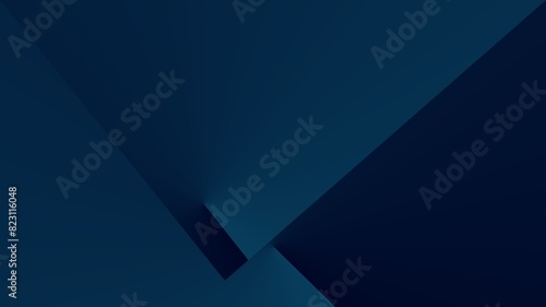 Modern Abstract black and blue backdrop. Minimalistic. Blue black gradient. Dark. web banner. geometric configuration. 3D impact. 