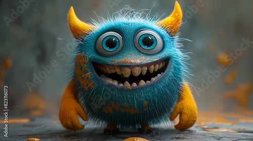 A cheerful 3D cartoon character with vibrant colors and expressive eyes  standing confidently on a solid background