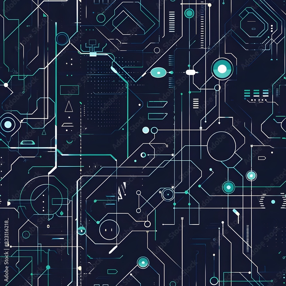 Obraz premium network security tile seamless pattern