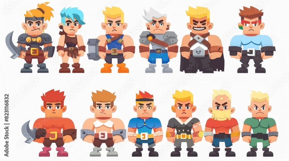 Motion Design Animation Set With Cartoon Characters. Motion Design Animation Set With Cartoon Characters.