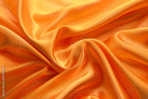 Orange Silk Fabric Background