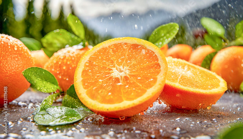 Images of oranges laid out in large quantities